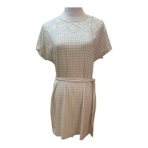 Armani‎ Exchange Gray Geo Print  White Sequins Belted  Short Sleeve Dress Sz 6